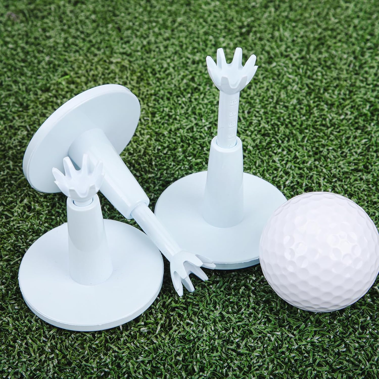 ABPETE Adjustable Golf Tees - Unbreakable Rubber Golf Tees for Driving Range & Simulator - Essential Golf Accessories for Men Indoor & Outdoor Practice, Durability and Stability Golf Tees