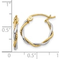 thumbnail image 4 of Primal Gold 14 Karat Two-tone 1.8mm Twisted Hoop Earrings, 4 of 6