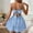 Blue, variant on Casual Dresses For Women Summer Blue Simple Sling Square Neckline Backle Bow Double Ruffle Hem Dress Outwear