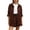 Coffee, variant on 2 Piece Sets for Women Shorts Womens Short Set Summer Sets Women Solid Spring Long Sleeve Shirt High Waist Drawstring Shorts Fashion Summer Outfits