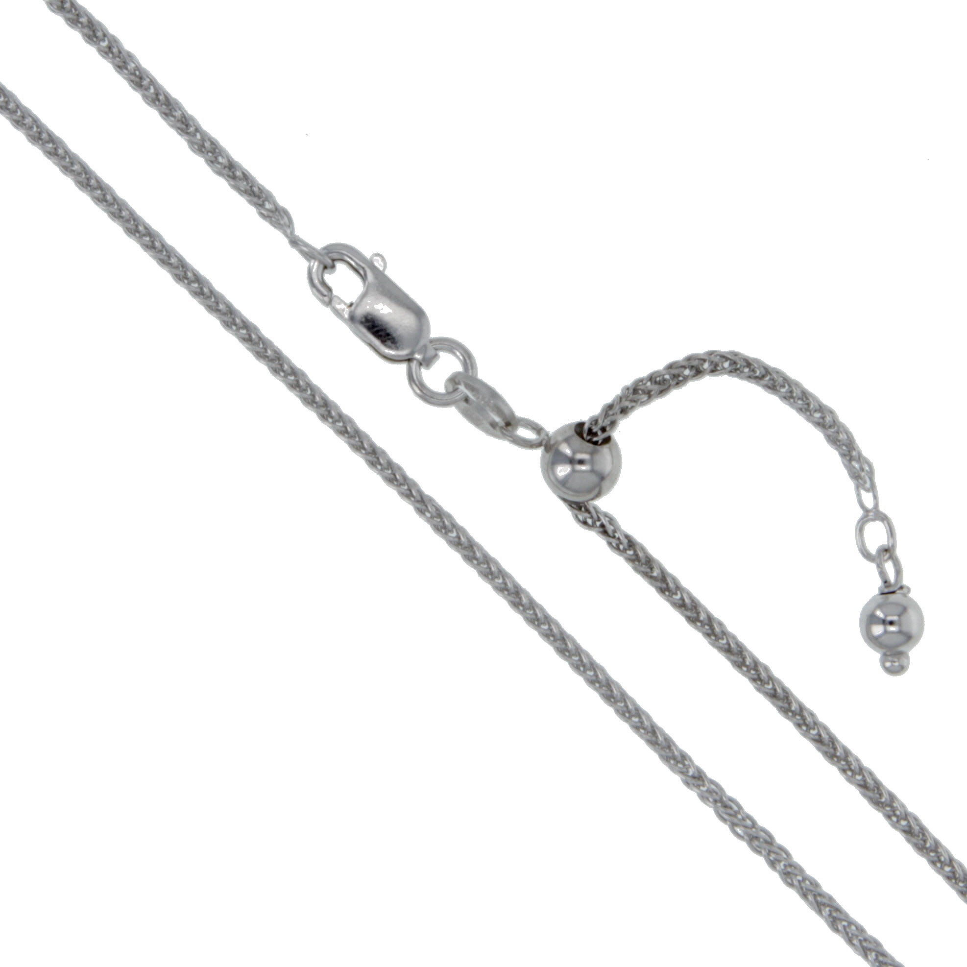 Sac Silver - Rhodium Plated Sterling Silver Adjustable Wheat Chain 1 ...