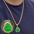 thumbnail image 2 of Green Resin Buddha 1" inch Pendant Necklace Gold Plated Rope Chain 24" Inch x 4MM Thick, 2 of 14