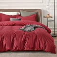 thumbnail image 1 of Housse de Couette Rouge Taille Complète - Housse de Couette Double Brossée Douce pour Enfants avec, 1 of 7