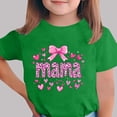 thumbnail image 2 of oelaio Mothers Day Shirt for Kids Boys Girls I Love My Mama Tees Cute Graphic Printed Crewneck Short Sleeve Tops Green 9-10Years, 2 of 6