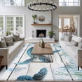 thumbnail image 3 of Summer Ocean Large Area Rugs 8x10 ft Retro Turtle Seagrass Wood Texture Washable Rug Non Slip Indoor Carpet Absorbent Floor Mat for Living Room Bedroom Dining Room, 3 of 9