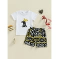 thumbnail image 3 of vera natura 2Pcs Baby Boy Birthday Outfits Short Sleeve Crown Print T-Shirt + Shorts Set Infant Clothes, 3 of 8