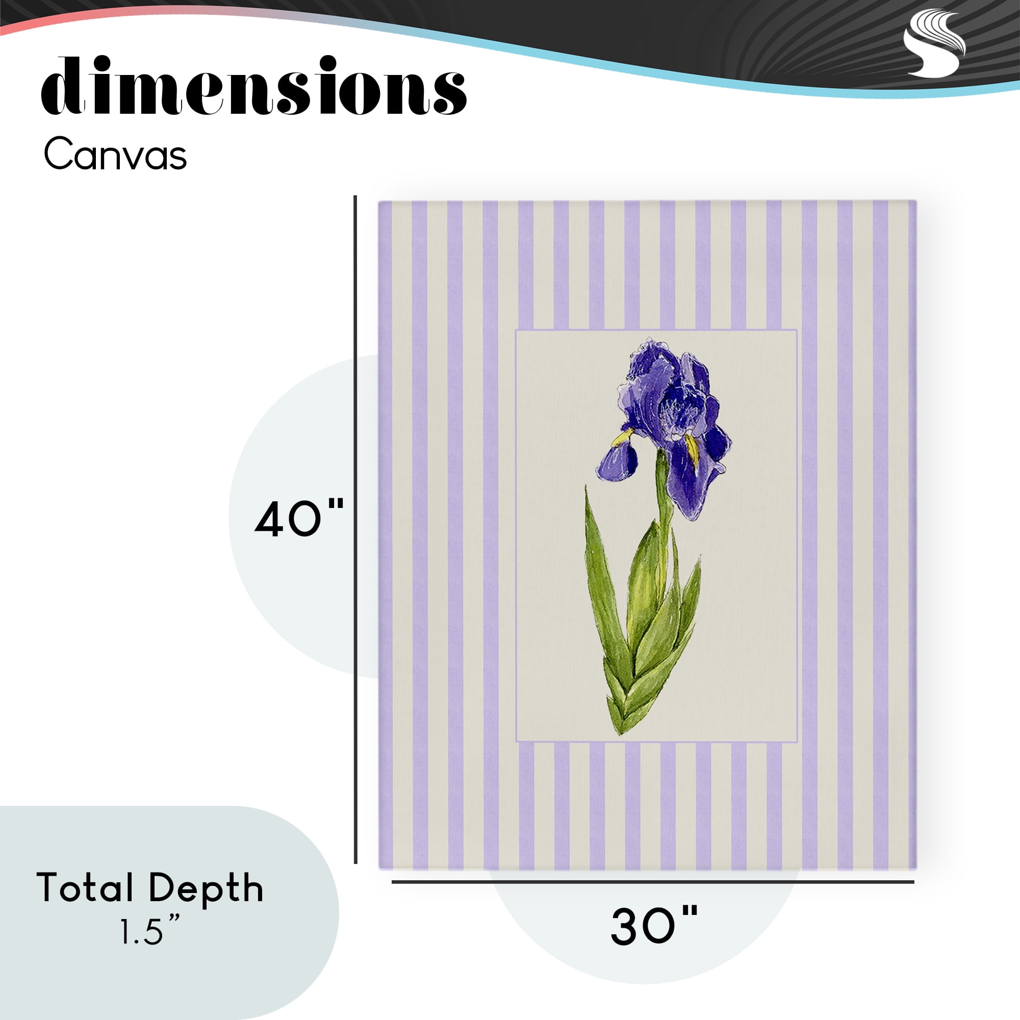 Purple Stripe Iris Canvas Wall Art, design by Lisa Wehmeyer