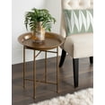 thumbnail image 4 of Kate and Laurel Mahdavi Round Hammered Metal Tray End Table, Dark Gold, 4 of 6
