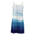 thumbnail image 3 of Gifts Usmixi Formal Dresses for Women Beach Casual Loose Flowy Swing Tunic Strap Tank Mini Sundress Round Neck Sleeveless Tie-Dye Print Summer Short Dress Blue XL, 3 of 4