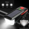 thumbnail image 4 of Faro para bicicleta Carga solar / USB Luz de bicicleta Timbre de bicicleta Lámpara de bocina Lintern CACAGOO  Faro para bicicleta, 4 of 7