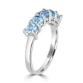 thumbnail image 2 of Gemistry 1 Ct Round Blue Topaz Five Stone Band Ring in Sterling Silver, 2 of 3
