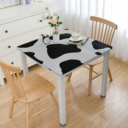 BANET Print Tablecloth Square Table Cover Farm Animal Party Tablecovers for Theme Birthday Party Supplies white