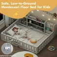 thumbnail image 5 of Advwin Twin Floor Bed with  Gate, Safety Rails, Blackboard, Bookshelf & Toy Storage, Sturdy Wooden Platform Bed Frame, White, 5 of 11