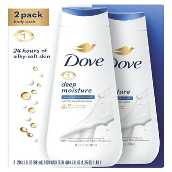 Dove Deep Moisture Nourishing Liquid Body Wash, 20 oz, 2 Count