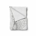 thumbnail image 2 of Fantasy Soft Flannel Fleece Throw Blanket, Drawing of a Fairy Caressing a Dragon Ornamental Details Flowers Wings Artwork, Cozy Plush for Indoor and Outdoor Use, 50" x 70", Black White, by Ambesonne, 2 of 6