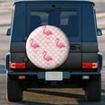 thumbnail image 5 of Kll Cute Flamingo With Heart Tire Cover,Universal Wheel Tire Cover For Trailer, Rv, Suv, Truck,Camper And Many Vehicle,(14 Inch), 5 of 8