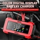 thumbnail image 2 of Cargador de Batería Cargador de Goteo de Batería Inteligente Automático de 6 Amperios y 12 V, Deselfitador de Mantenimiento de Batería con Compensación de Temperatura para Automóvil, Camión, Motocicleta, Podadora Marino, 2 of 10