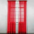 thumbnail image 2 of Golden Linens 2 PC Rod Pocket Sheer Window Curtains Treatment Drape Voile Elegant Panels 55" Width X 63" Length ( Red ), 2 of 2