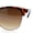 Tortoise Gold - Brown, variant on Iconic Half Rim Gentlemanly Hipster Fashion Horn Temple Sunglasses Tortoise Gold - Gradient Brown