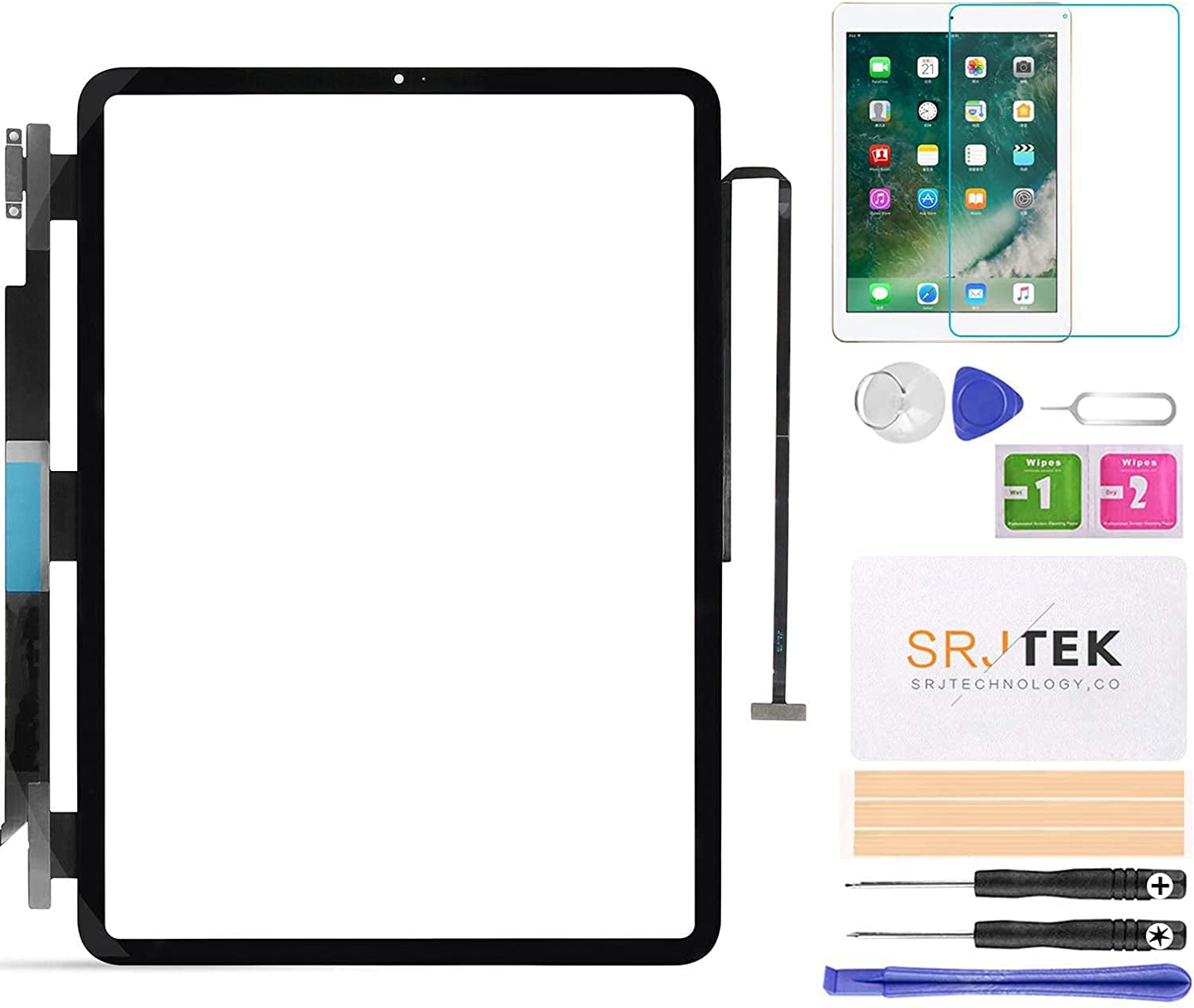  A-MIND For IPad Air 2 A1566 A1567 Touch Digitizer Screen  Replacement Parts,（LCD Not Include，No Home Button） with Screen  Protector+Repair Tools(White) : Electronics