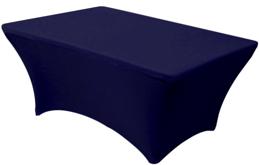 4' ft x 2' ft Fitted Polyester Tablecloth Table Cover Banquet Navy Blue 