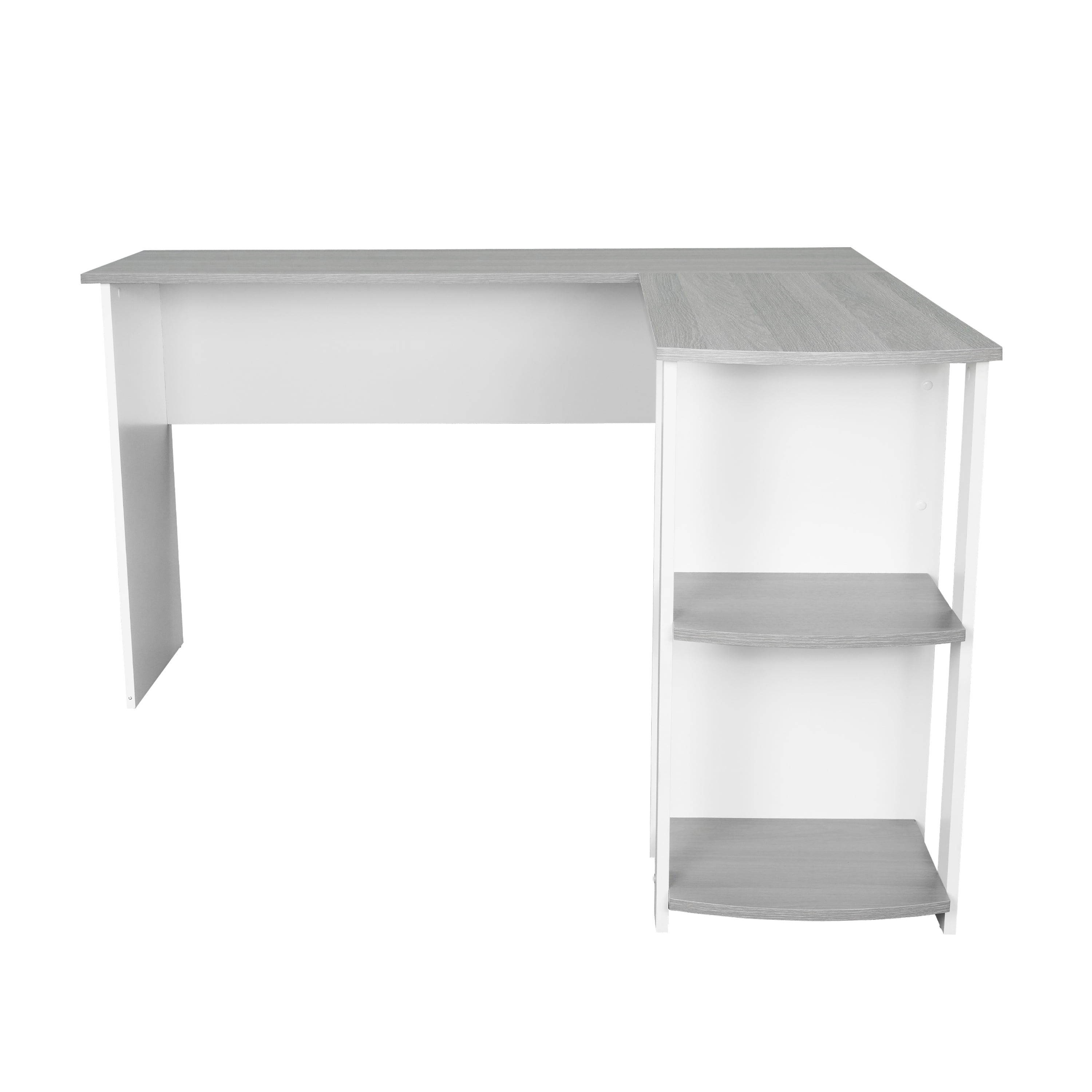 Grey Side L-Shaped Shelves, with Modern Desk Techni Mobili