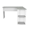 Techni Mobili Modern LShaped Desk with Side Shelves, Grey