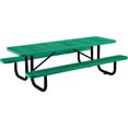 thumbnail image 3 of 8' Rectangular Picnic Table, Surface Mount, Green (96" Long), 3 of 7