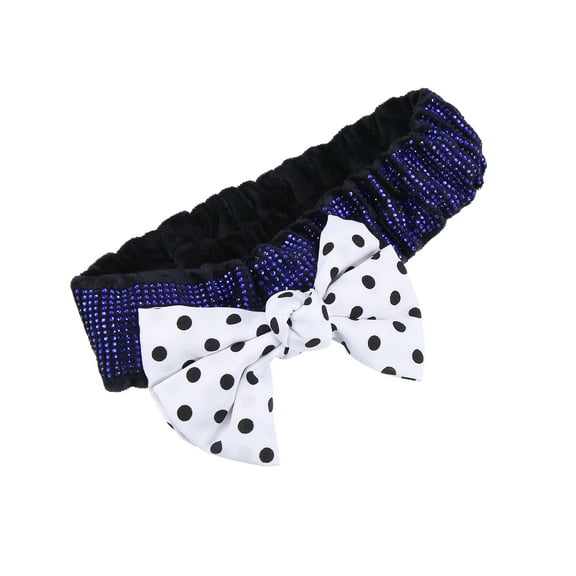 Bling Car Rear View Mirror Decorative Cover Faux Crystal Rhinestone with for White Bow Knot for Women Blue