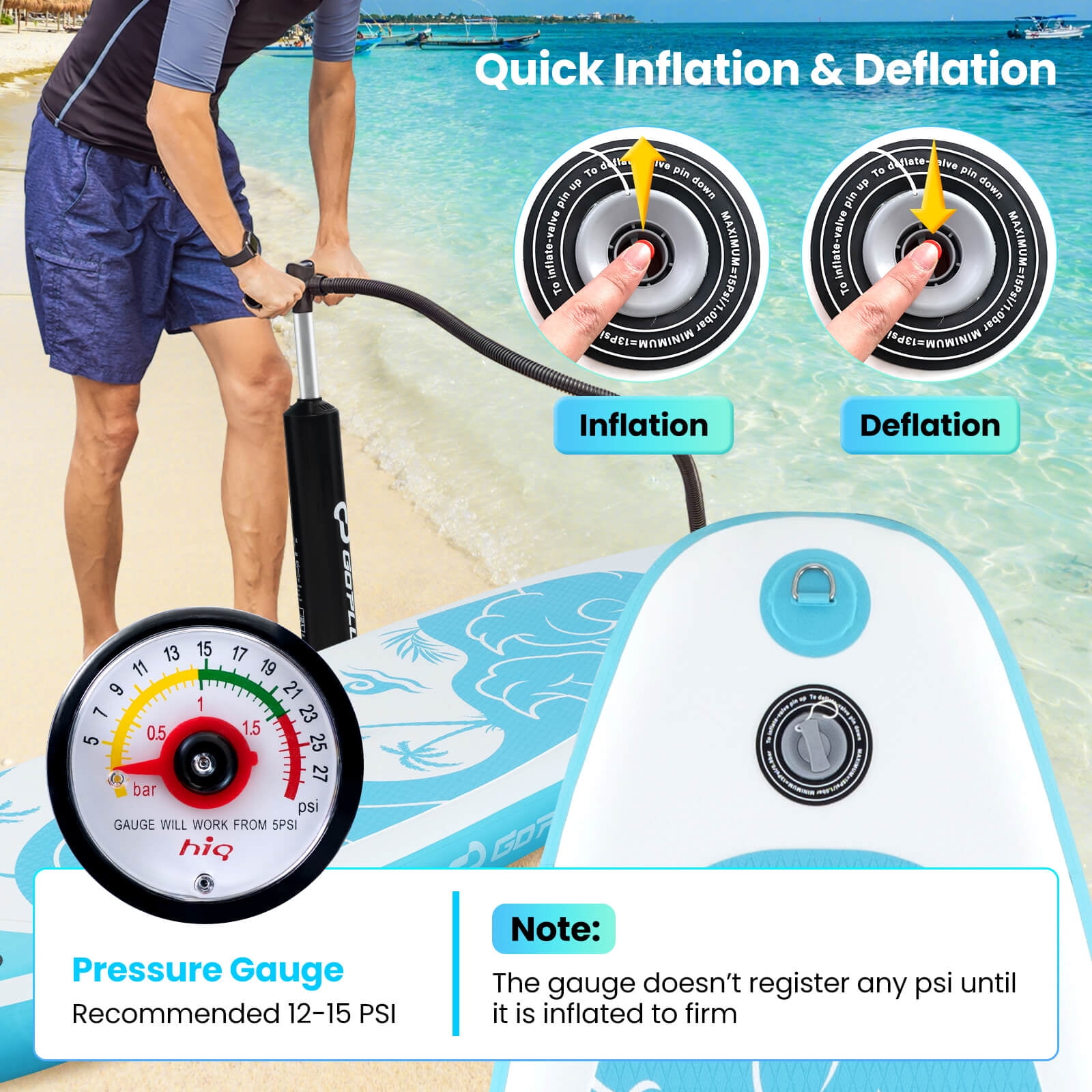 Infans Inflatable Stand Up Paddle Board w/ Premium SUP Accessories Including Paddle