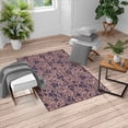 thumbnail image 1 of Botanic Turkish Area Rug, Floral Pattern Spring Season Blossoms Branches Leaf Beauty Field Design, Soft Carpet for Living Room Decor with Distressed Look, 6.6' X 9.6', Indigo Blush, by Ambesonne, 1 of 4