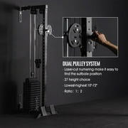 Mikolo Cable Crossover Machine Home Gym, Wall Mount Cable Station with 200LBS Weight Stack,Lat Pull Down Machine with 27 Positions Dual Pulley System