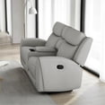 thumbnail image 6 of Cobe Manual Recliner Loveseat- 41 Inch- Center Console- Grain Gray Leather, 6 of 6