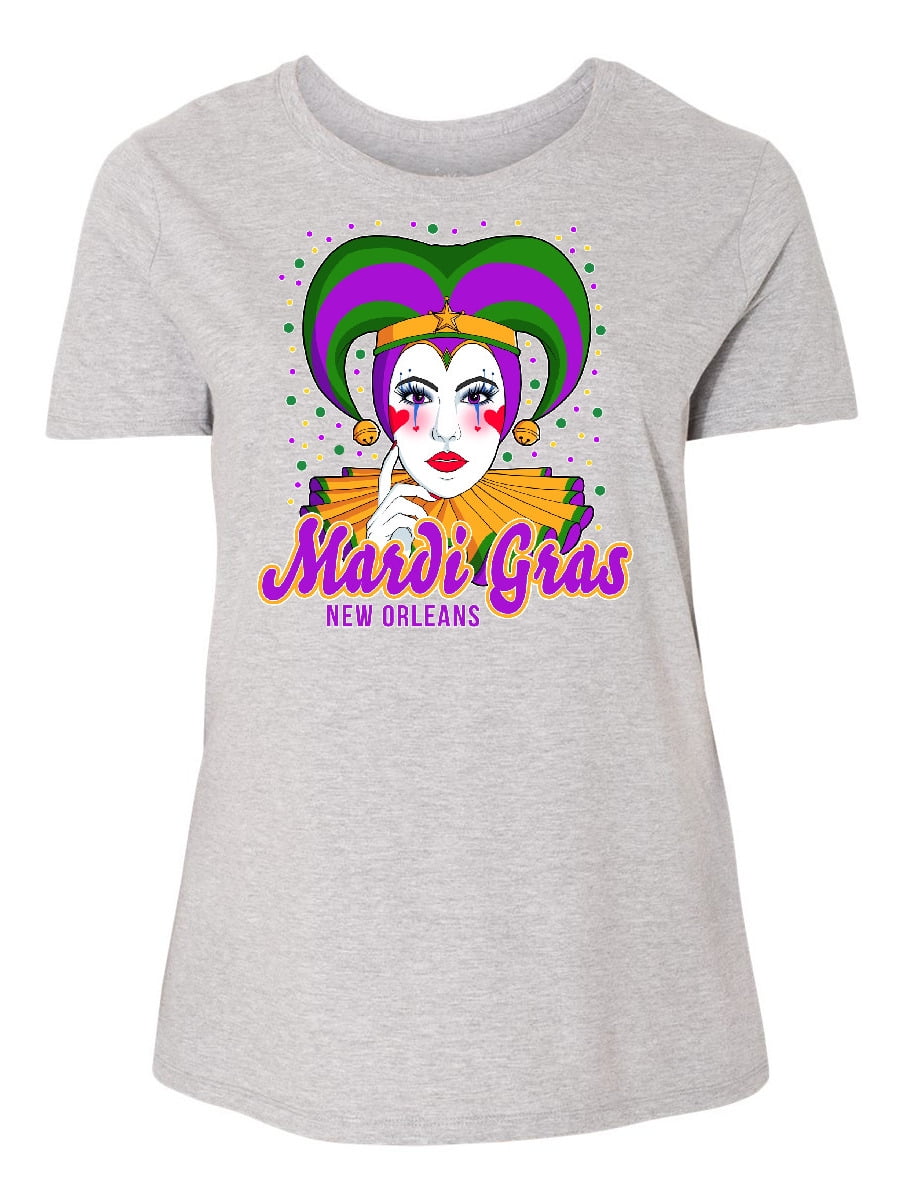 INKtastic - Mardi Gras Jester New Orleans Women's Plus Size T-Shirt - Walmart.com - Walmart.com