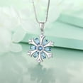 thumbnail image 5 of FJ Snowflake Necklace for Women 925 Sterling Silver Aquamarine Snowflake Pendant Christmas Jewelry Gifts for Her Mom Wife Daughter Sister, 5 of 9