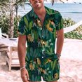 thumbnail image 2 of LYXSSBYX Mens Shorts Cargo Clearance Men's Fashion Short Sleeve Shorts Two Piece Casual Shirt Suit, 2 of 8