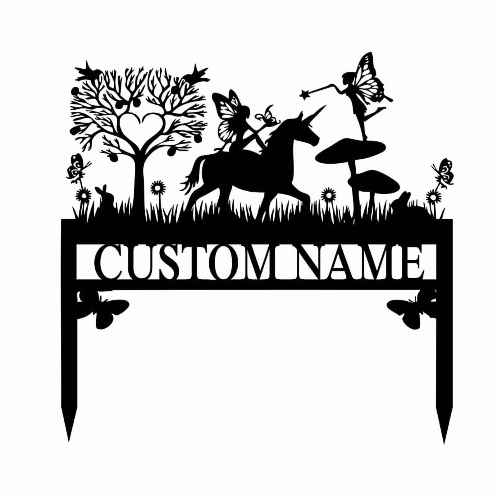 Customized Butterfly Bird Garden Name Sign | Personalized Memorial Garden Signs Outdoors | Custom Metal Yard Sign Plaque Stakes Decor