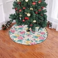 thumbnail image 2 of FMSHPON Colored Vintage Floral Roses Xmas Christmas Tree Skirt Stand Mat for Holiday Party Decoration Indoor Outdoor 36 inches, 2 of 3
