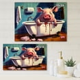 thumbnail image 4 of Designart Happy Pig Taking A Bath Canvas Wall Art, 4 of 5