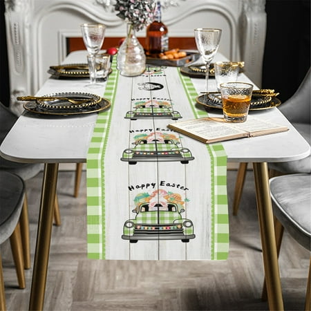 

Up To 50% Easter Clearance Ozmmyan Easter Decorations Easter Bunny Eggs Creative Polyester Cotton Printed Table Flag Table Decoration
