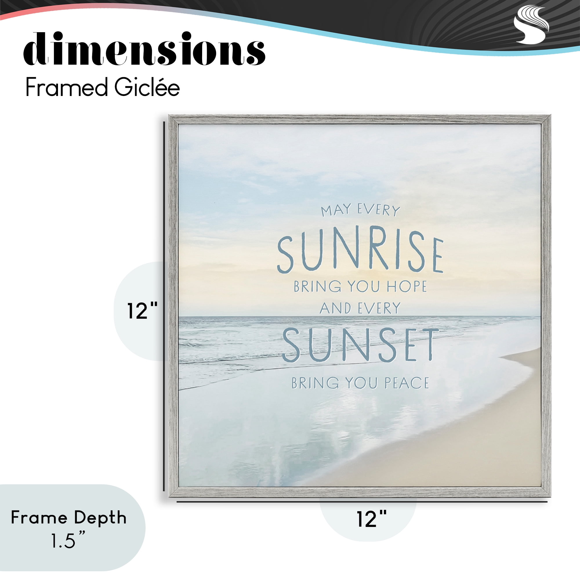 Stupell Industries Sunrise & Sunset Statement Gray Framed Giclee Art, design by Natalie Carpentieri