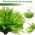 thumbnail image 4 of 6PCS Artificial Boston Fern, Fake Boston Fern Greenery Outdoor UV Resistant No Fade Faux Plastic Plants Garden Porch Window Box Decorating, 4 of 7