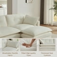 thumbnail image 4 of Modular Sectional Sofa, 76.5" L-Shaped Chenille Comfy Sectional Couches for Living Room, 2-Seater Cloud Couches with 1 Movable Ottoman, Flexible Combination Modern Deep Seat Sofa (Beige), 4 of 6