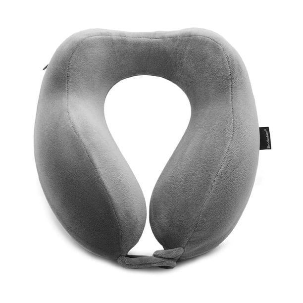 Almohada de Viaje Brookstone para Cuello de Espuma Viscoelástica Gris Oscuro
