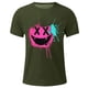 thumbnail image 4 of Blusas y camisas de manga corta con cuello redondo para hombre, blusas casuales de verano a la moda con cuello redondo y estampado para hombre., 4 of 4