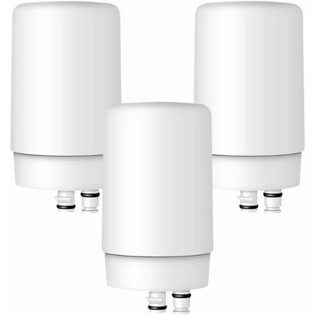 AQUA CREST Faucet Filter Replacement, Replacement for Brita® Faucet Filter, Brita® 36311 On Tap Water Filtration System, Brita® FR-200, FF-100 Replacement Filter, White (Pack of 3)