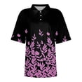 thumbnail image 4 of Jewelreauty Casual Tunic Tops for Women Button Neck Short Sleeve Summer Blouses Tee Shirts, 4 of 5