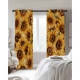 thumbnail image 2 of Yellow Sunflowers Blackout Curtains for Bedroom 45 Inch Length 2 Panels Set, Watercolor Floral Flowers Vintage Thermal Insulated Energy Saving Window Treatment Curtains Blackout Drapes 52"x45", 2 of 8