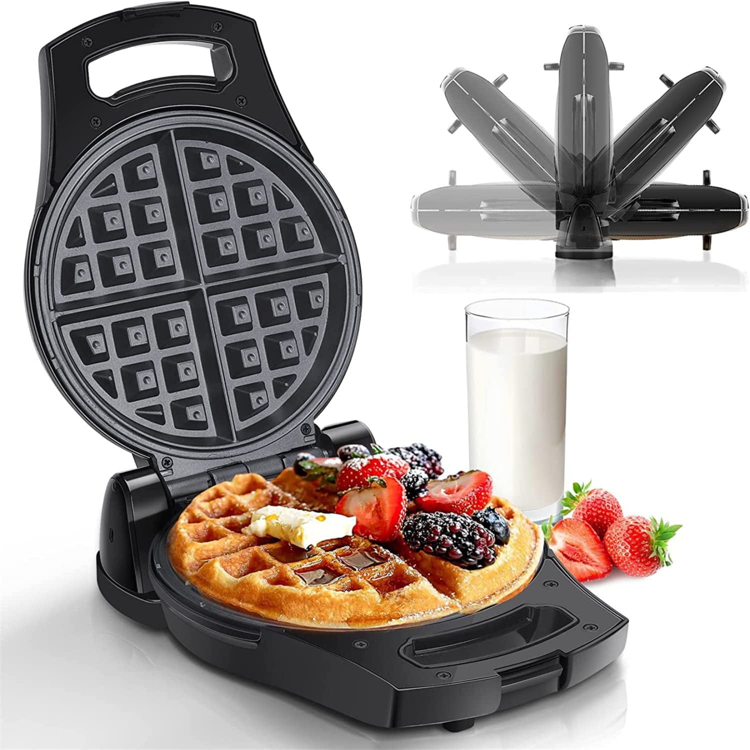 Buy Belgian Waffle Maker, 8 Inch Flip Waffle Irons with NonStick
