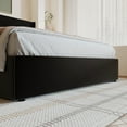 thumbnail image 5 of Amolife Queen Size Bed Frame, Velvet Lift Up Storage Platform Bed with Upholstered Panel Wingback Headboard, Black, 5 of 13